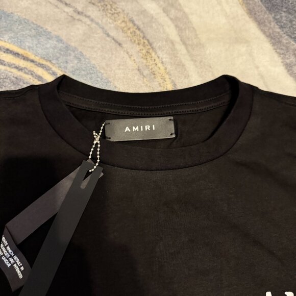 Amiri Paint Drip Logo Black Tee Mens Size Medium or Large - Picture 3 of 4